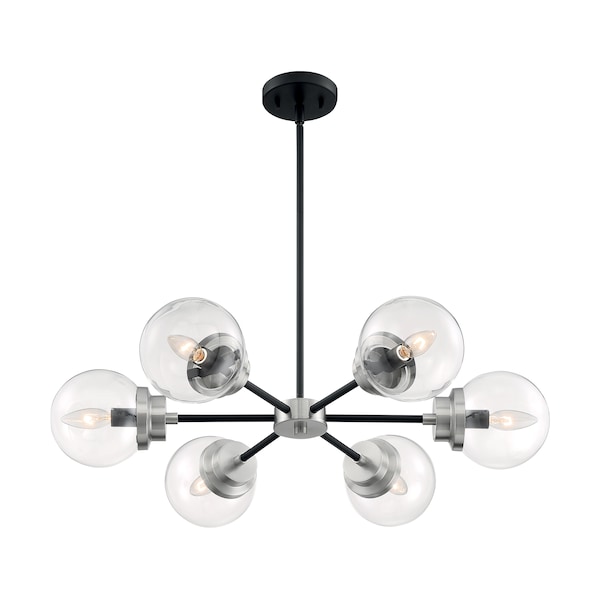 Nuvo Fixture, Chandelier, 6-Light, Incandescent, 60W, 120V, B10, Candelabra, Voltage: 120 60/7136 - main